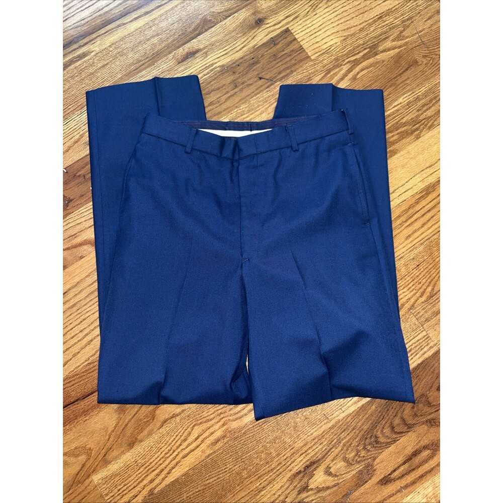 Defense Logistics Agency Size 32R Men's Navy Blue Formal Dress Pants